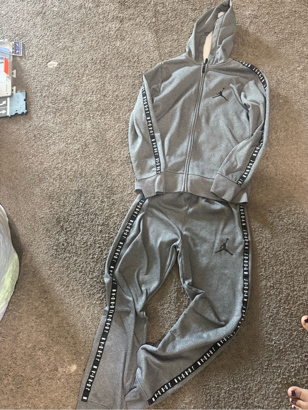 Jordan Gray Hooded Zip Jacket and Jogger Set